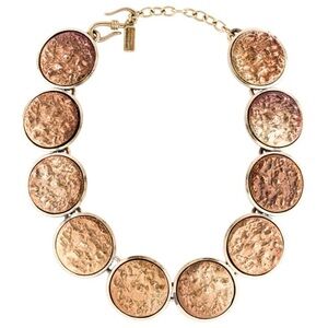 Vintage YSL Rive Gauche Large Nugget Medallion Statement Necklace Goossens 1980s